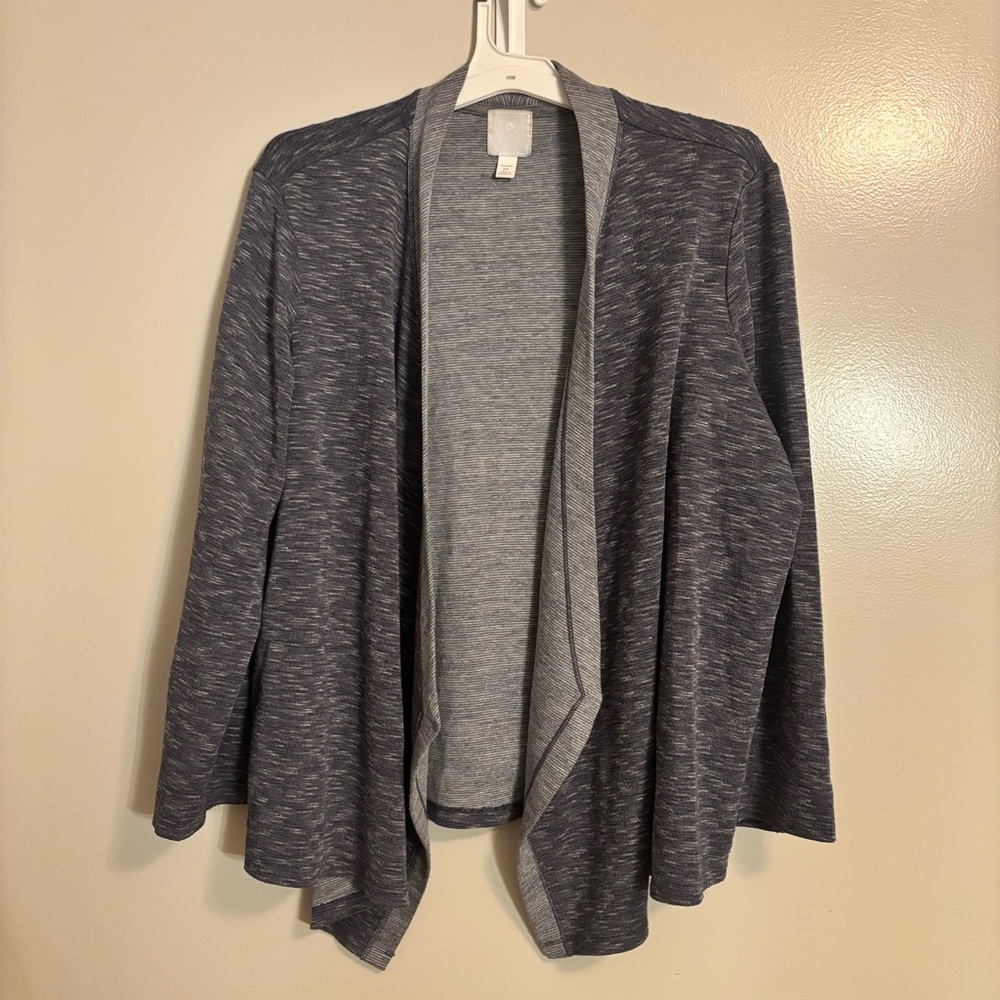 Cato Sunday 2X Gray Marled Open Front Lightweight Cardigan